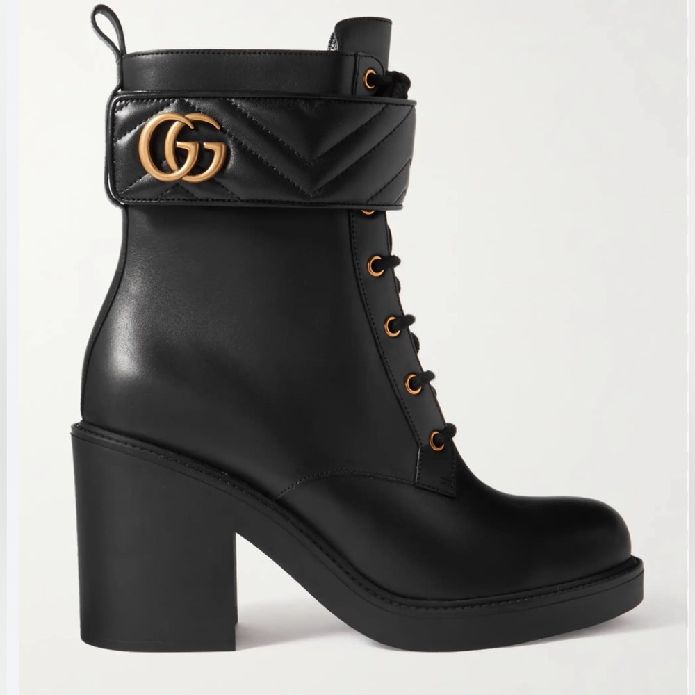 Brand New Gucci Marmont Leather Ankle Boots Size 36